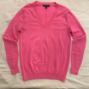 100% Wool Barbie Pink V-Neck Sweater